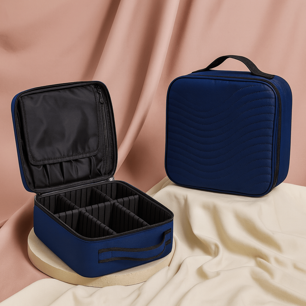 BLUSH & GLOW Bleu Trousse à Maquillage VANITY