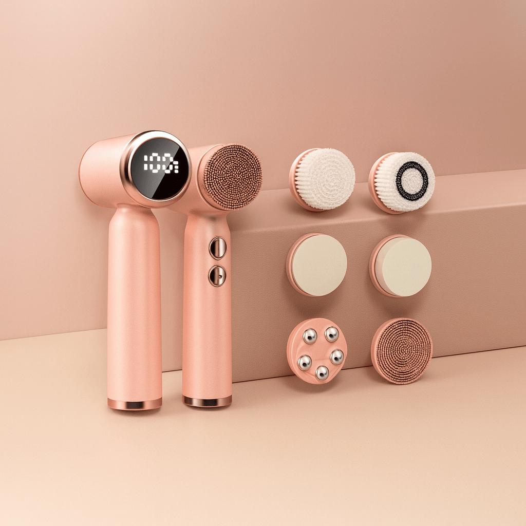 BLUSH & GLOW Rose Poudré Brosse à Visage PureGleam