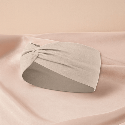 BLUSH & GLOW Beige Bandeau à Cheveux TWIST