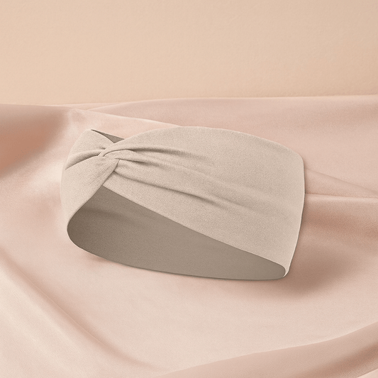 BLUSH & GLOW Beige Bandeau à Cheveux TWIST