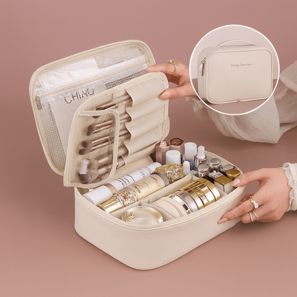 BLUSH & GLOW Beige Trousse à Maquillage CHIC