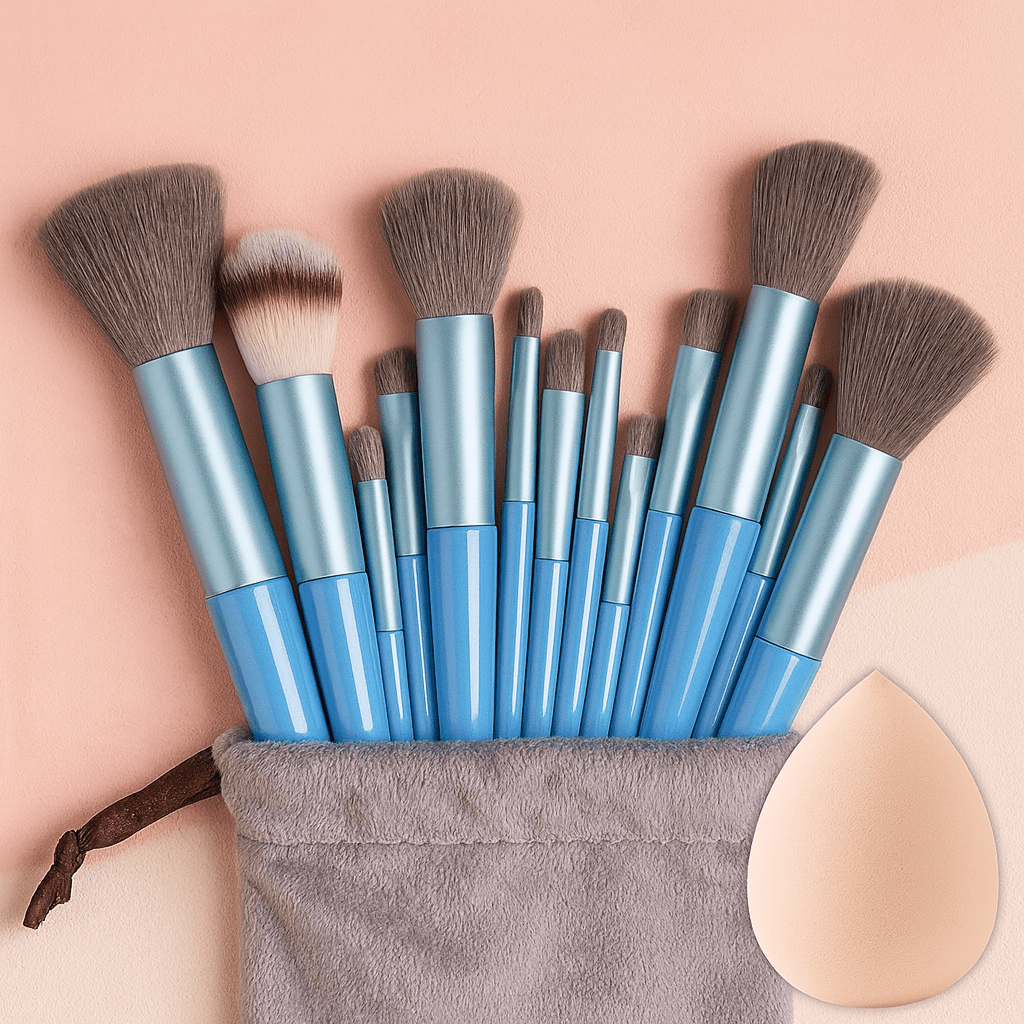 BLUSH & GLOW Bleu Kit Pinceaux Maquillage SHADOW