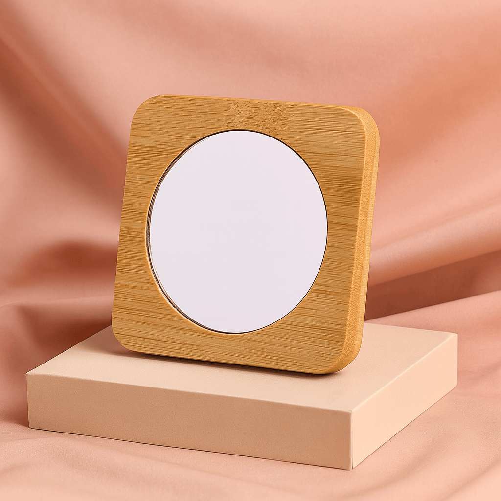 BLUSH & GLOW Carré Miroir en Bois TERRA