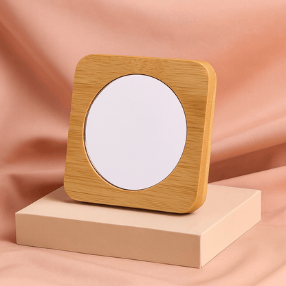 BLUSH & GLOW Carré Miroir en Bois TERRA