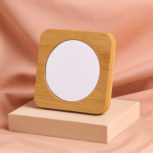 BLUSH & GLOW Carré Miroir en Bois TERRA