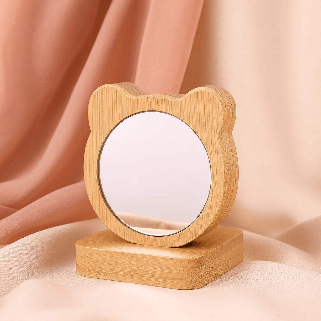 BLUSH & GLOW Chat Miroir en Bois TERRA