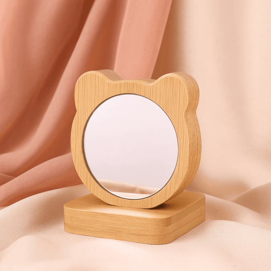 BLUSH & GLOW Chat Miroir en Bois TERRA