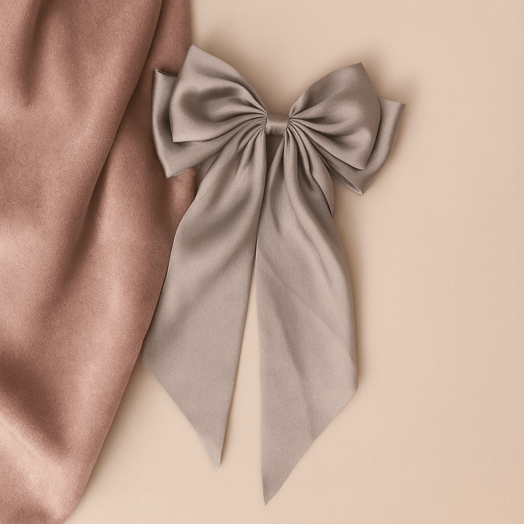 BLUSH & GLOW Gris Pince à Cheveux BOW'TIE
