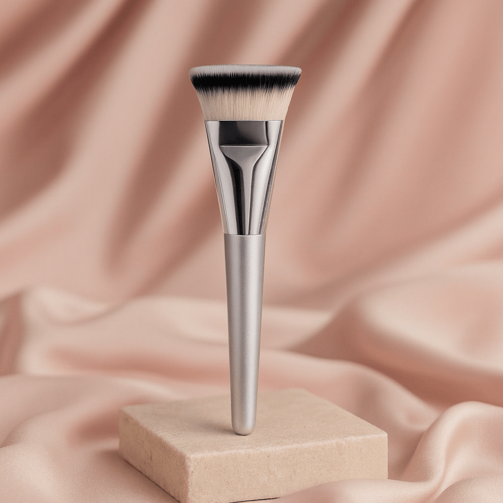 BLUSH & GLOW Kabuki Argenté Pinceau à Fond de Teint KABUKI