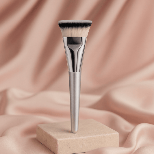 BLUSH & GLOW Kabuki Argenté Pinceau à Fond de Teint KABUKI