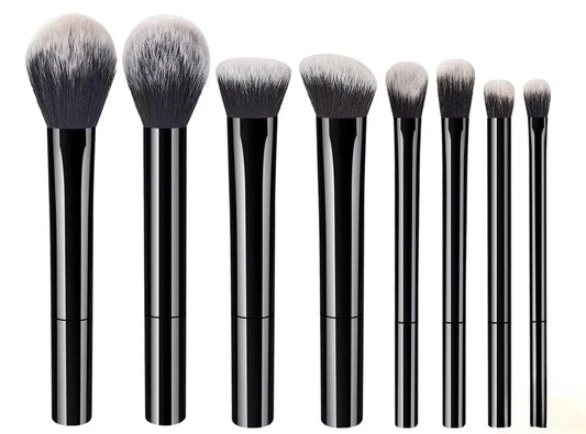 BLUSH & GLOW Noir 8pcs Kit pinceau maquillage GLAM'