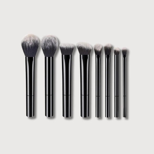 BLUSH & GLOW Noir 8pcs Kit pinceaux maquillage GLAM'