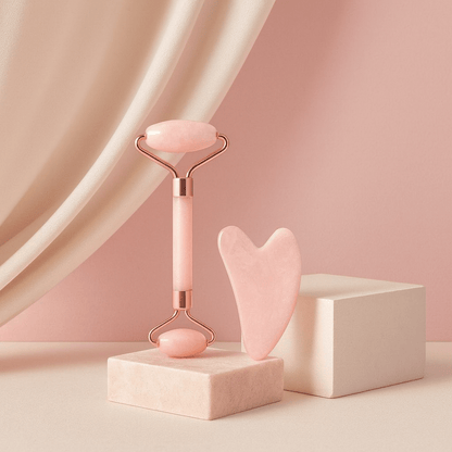 BLUSH & GLOW Quartz Rose Rouleau de Massage GLOW ROLLER