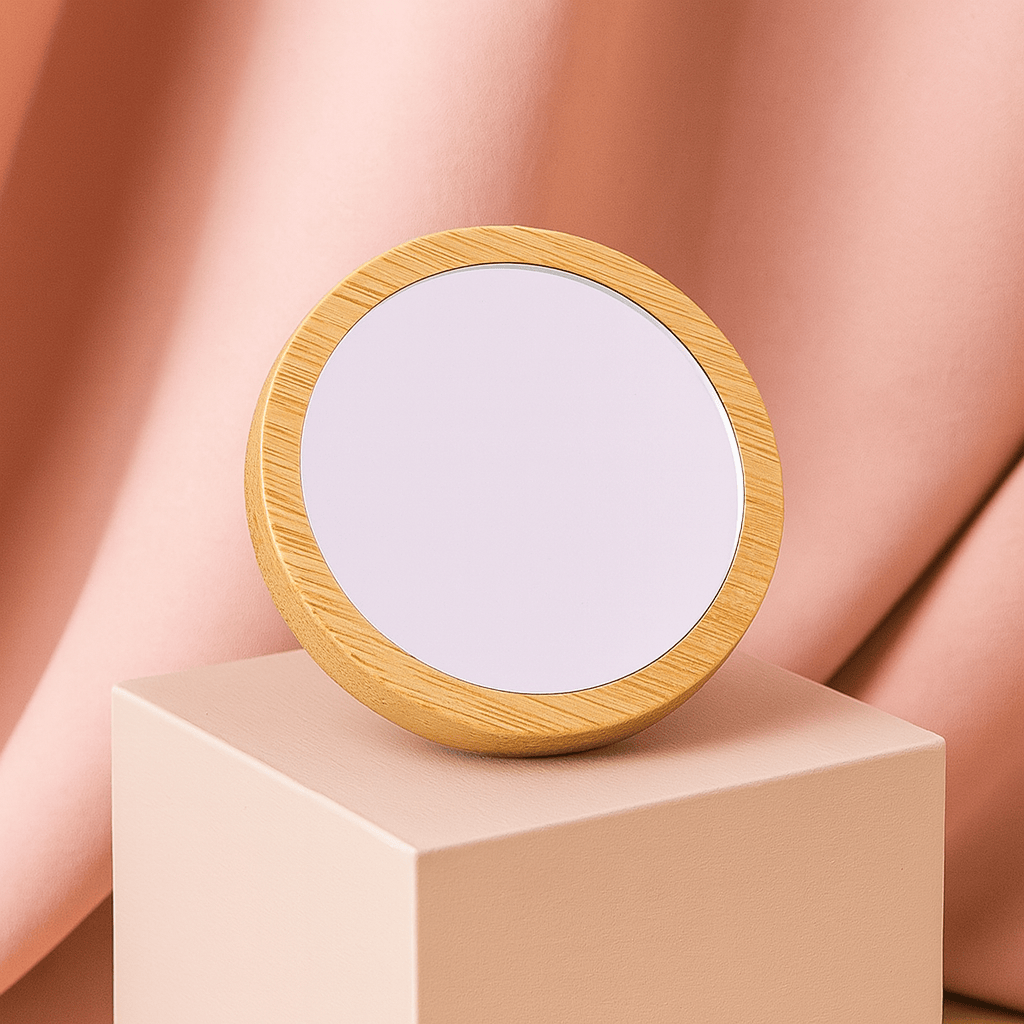 BLUSH & GLOW Rond Miroir en Bois TERRA