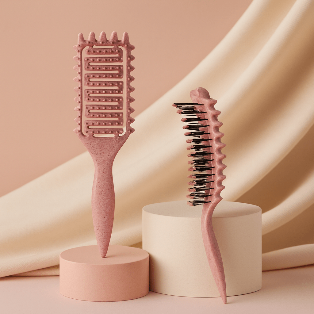 BLUSH & GLOW Rose Brosse à Cheveux CURLY