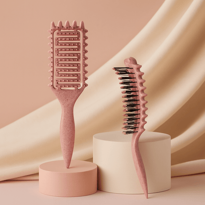 BLUSH & GLOW Rose Brosse à Cheveux CURLY