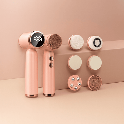 BLUSH & GLOW Rose Poudré Brosse à Visage PureGleam