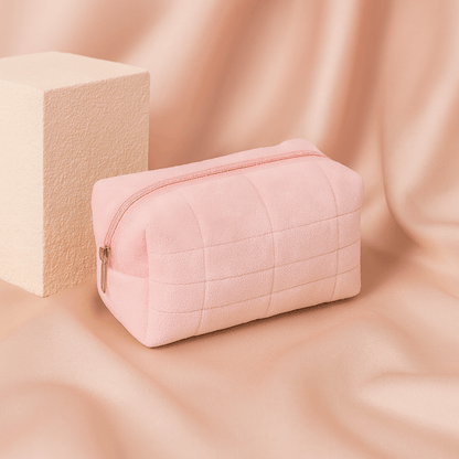 BLUSH & GLOW Rose Poudré Trousse à Maquillage VELOUR