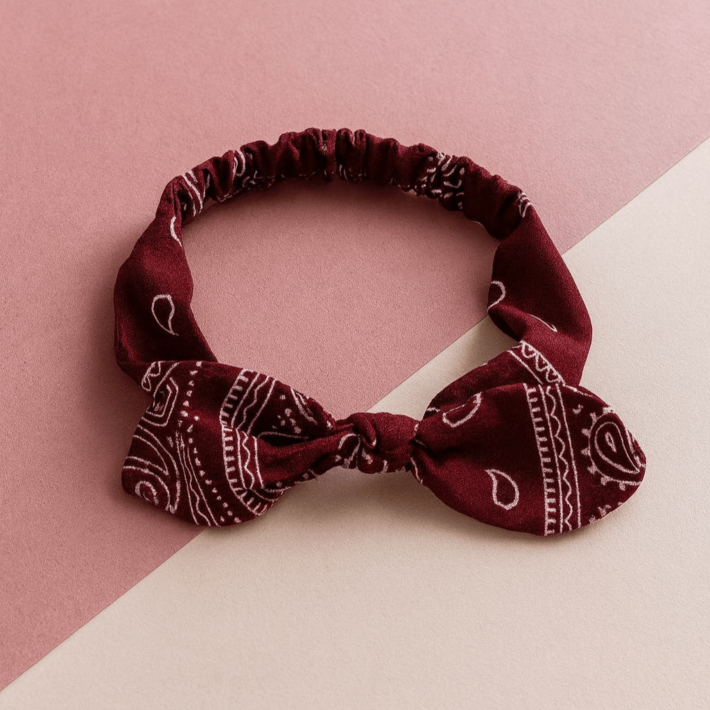 BLUSH & GLOW Rouge Pourpre Bandeau Cheveux SKOOL