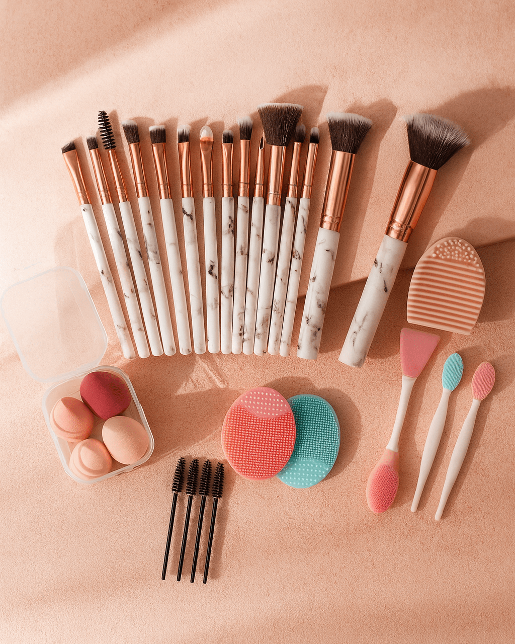 BLUSH & GLOW Set Pinceaux Maquillage MARBLE