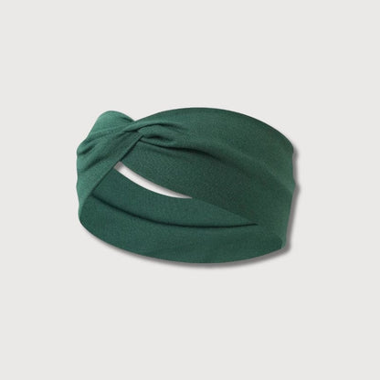BLUSH & GLOW Vert Bouteille Bandeau à Cheveux TWIST