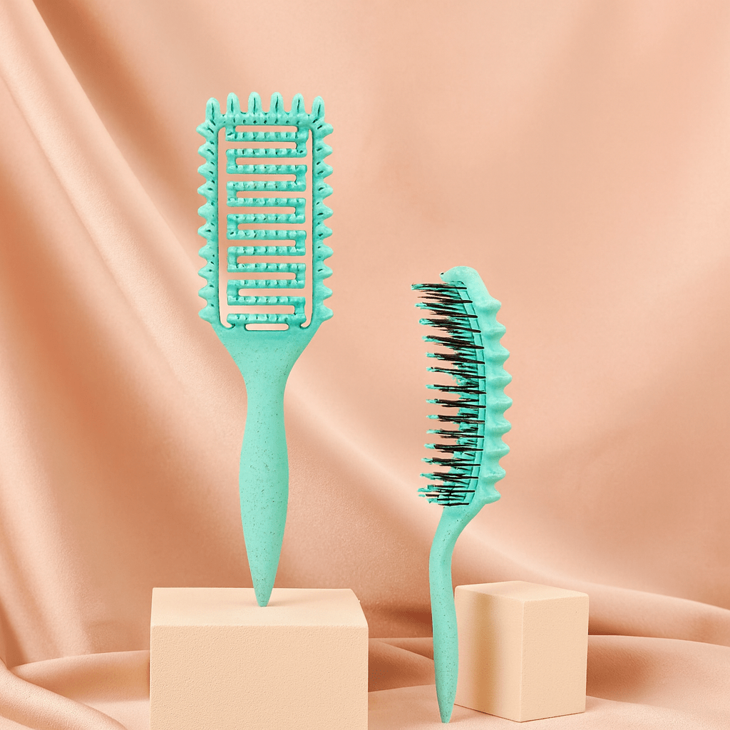 BLUSH & GLOW Vert Brosse à Cheveux CURLY