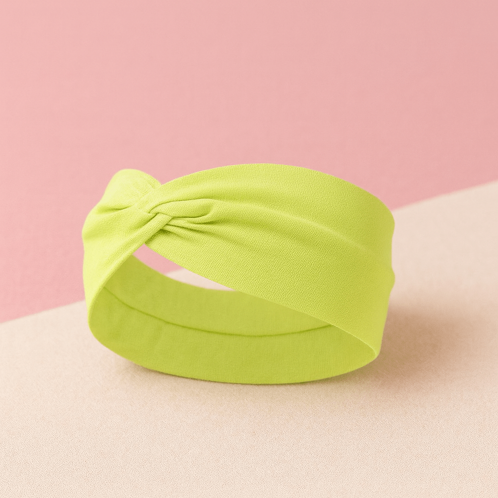 BLUSH & GLOW Vert Clair Bandeau à Cheveux TWIST