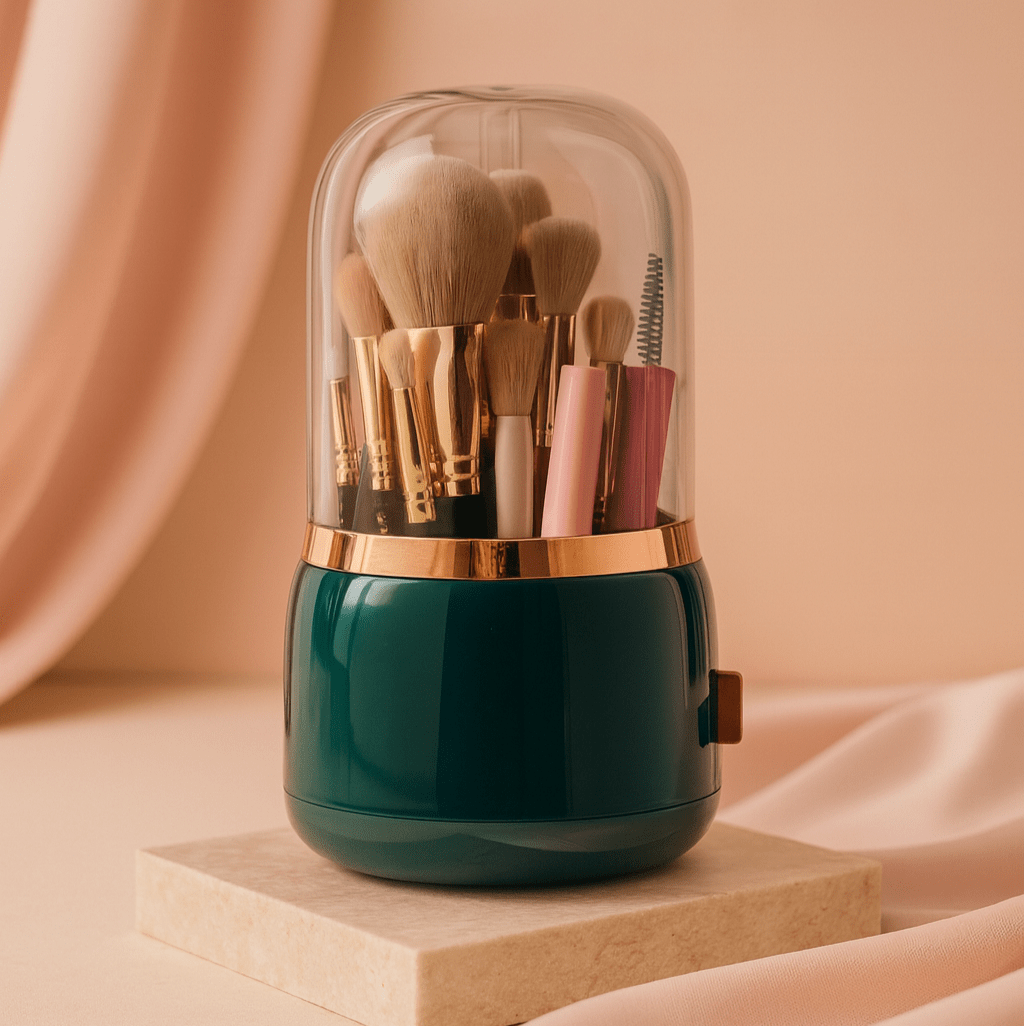 BLUSH & GLOW Vert Foncé Organisateur à Maquillage LUXURY
