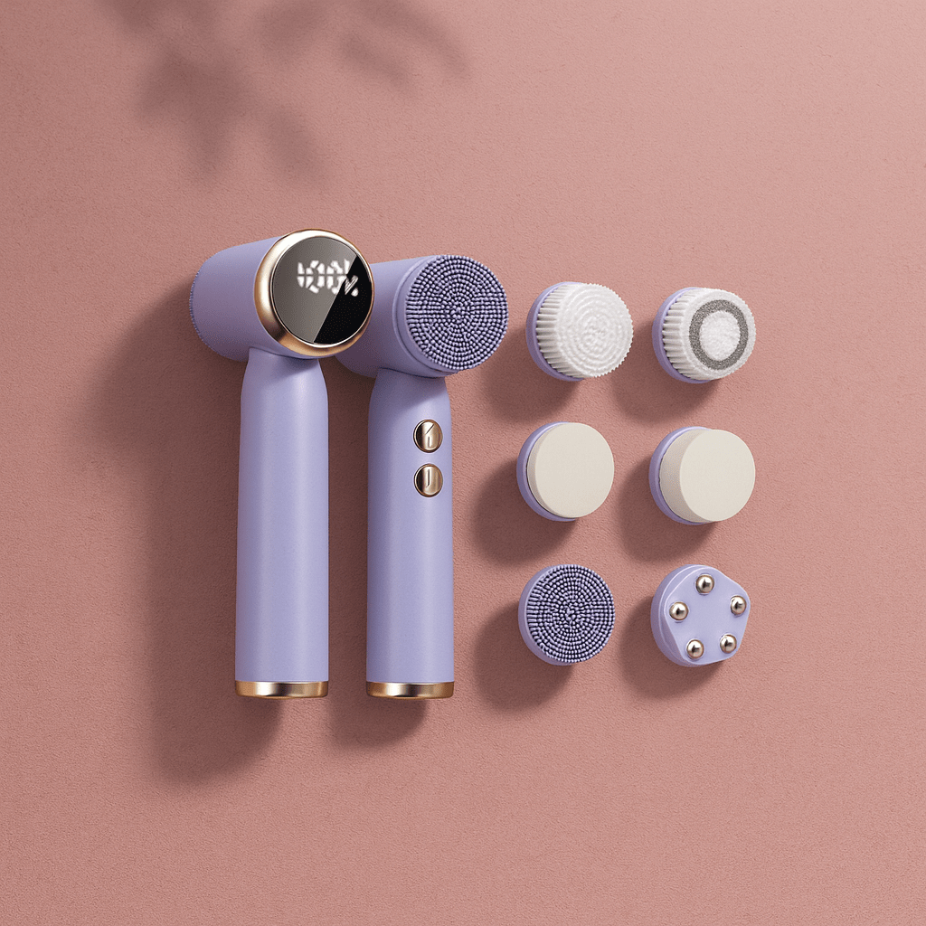 BLUSH & GLOW Violet Poudré Brosse à Visage PureGleam