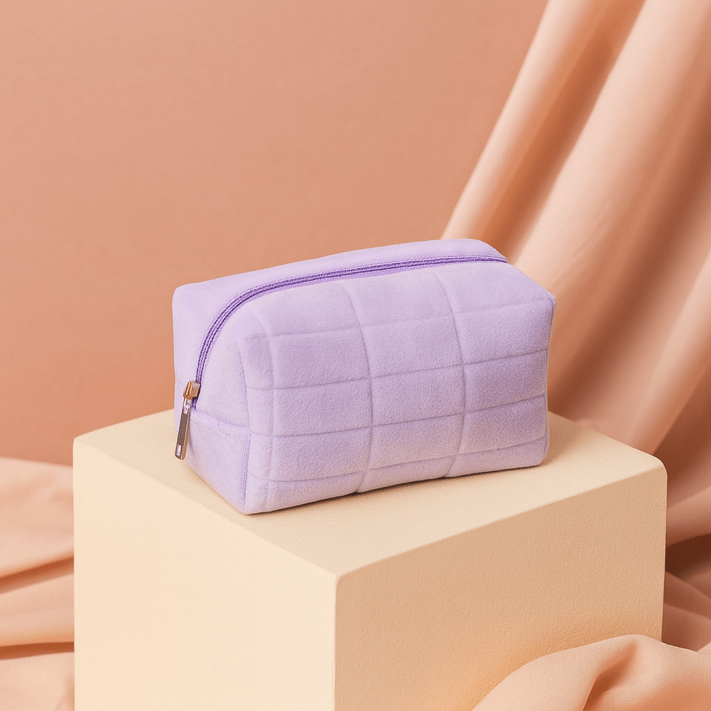 BLUSH & GLOW Violet Trousse à Maquillage VELOUR